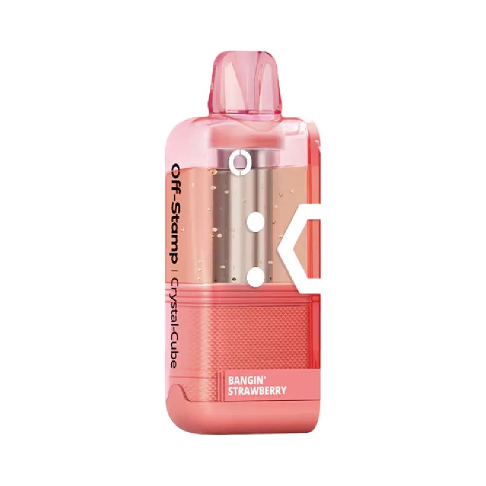 Off Stamp X Cube Crystal 35K Disposable Pod Bangin' Strawberry with packaging