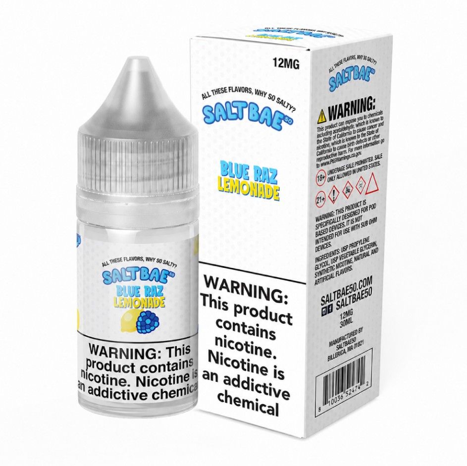 Blue Raz Lemonade Salt Bae 50 Salts 30mL 12mg with packaging