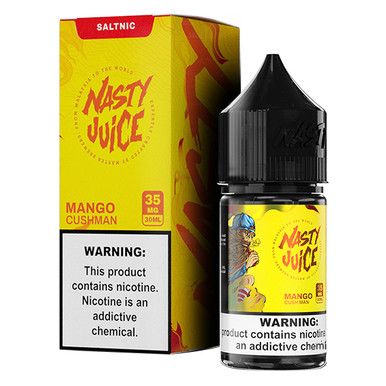 Cush Man Mango by Nasty Salt E-Liquid with packaging