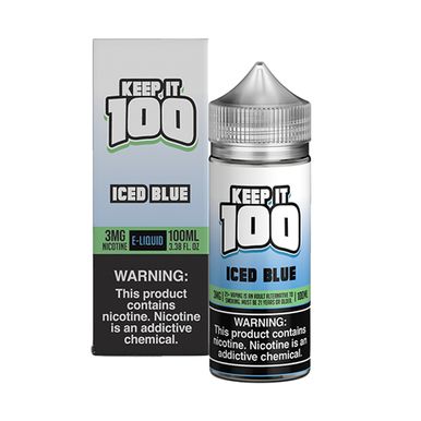 Blue Iced (Blue Slushie Iced) by Keep It 100 E-Liquid with Packaging