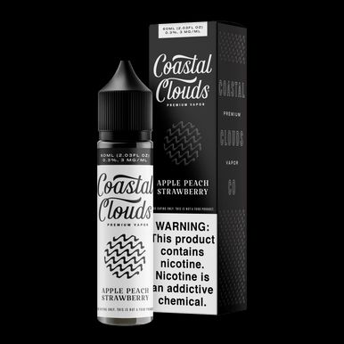 Apple Peach Strawberry By Coastal Clouds E-Liquid with packaging