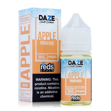 Reds Peach ICED by 7 Daze Salts E-Liquid with Packaging