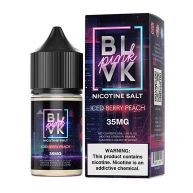 Strawberry Peach Ice (Iced Berry Peach) BLVK Pink Salts 30mL with Packaging