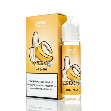 Banana Ice By ORGNX E-Liquid with packaging