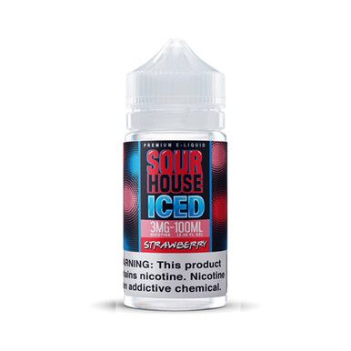 Strawberry Iced by Sour House E-Liquid bottle