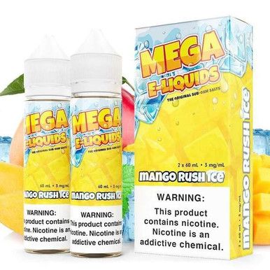 Mango Rush Ice by Mega E-Liquid with Packaging