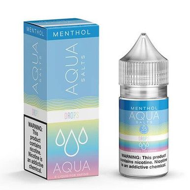Drops Menthol by Aqua Tobacco-Free Nicotine Nicotine Salts E-Liquid with Packaging