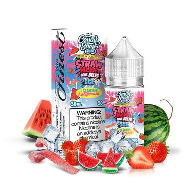 Straw Melon Sour Belts Menthol by Finest SaltNic E-Liquid with Pacckaging