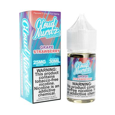 Grape Strawberry Iced Cloud Nurdz TFN Salts 30mL with packaging
