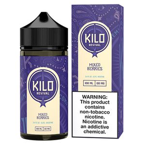 Mixed Berries by Kilo Revival Tobacco-Free Nicotine E-Liquid with Packaging
