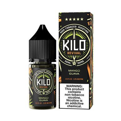 Mango Guava by Kilo Revival Tobacco-Free Nicotine Salt E-Liquid with packaging