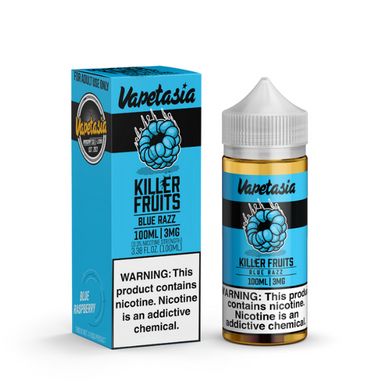 Killer Fruits Blue Razz by Vapetasia Tobacco-Free Nicotine Series E-Liquid with Packaging