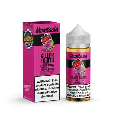 Killer Fruits Straw Guaw by Vapetasia Tobacco-Free Nicotine Series E-Liquid with Packaging
