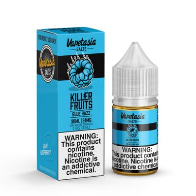 Killer Fruits Blue Razz by Vapetasia Tobacco-Free Nicotine Salts Series E-Liquid with Packaging