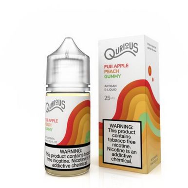 Fuji Apple Peach Gummy by Qurious Tobacco-Free Nicotine Salt Series E-Liquid with Packaging