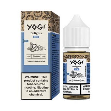 Blueberry Ice by Yogi Delights Tobacco-Free Nicotine Salt Series E-Liquid with Packaging