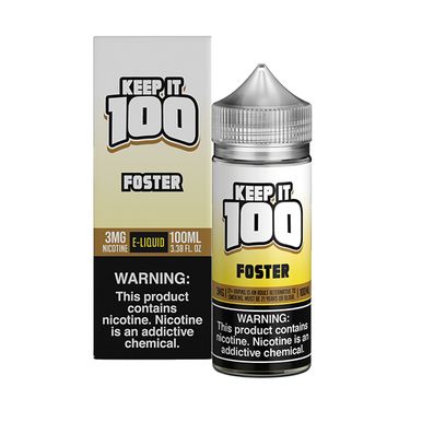Foster by Keep It 100 Tobacco-Free Nicotine Series E-Liquid with Packaging