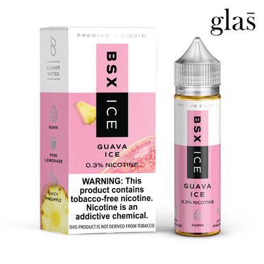 Guava Ice by GLAS BSX Tobacco-Free Nicotine Series E-Liquid with Packaging