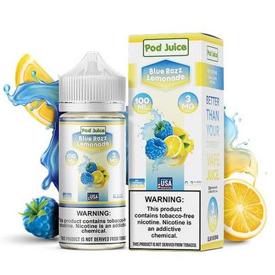 Pod Juice TFN Series 100mL - Blue Razz Lemonade with Packaging