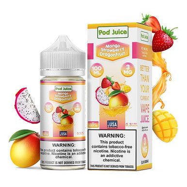 Pod Juice TFN Series 100mL - Mango Strawberry Dragonfruit with Packaging