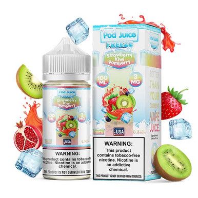 Pod Juice TFN Series 100mL - Strawberry Kiwi Pomberry Freeze with Packaging