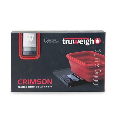 Truweigh Crimson Scale Collapsible Bowl Black Red Packaging