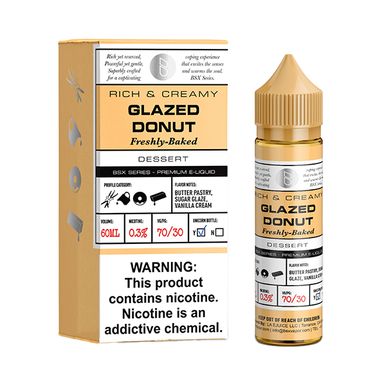 GLAS BSX Series Tobacco-Free Nicotine E-Liquid Glazed Donut with Packaging