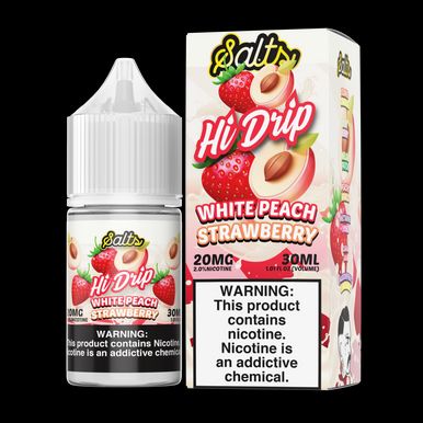 White Peach Strawberry by Hi-Drip Salts 30ml with Packaging