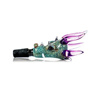 MKGlass MKBL21 Glass Dragon Bowl Blue