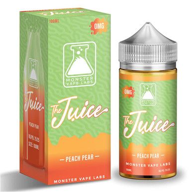 Peach Pear Juice Monster 100mL with packaging