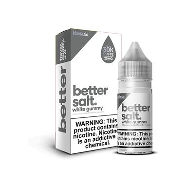 White Gummy Vapetasia Salts 30ml with packaging
