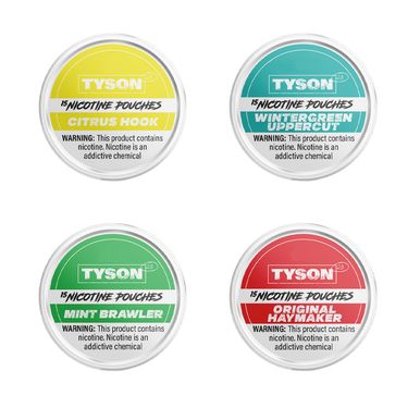 Tyson 2.0 Nicotine Pouches (15ct Can)(5-Can Pack) Group Photo