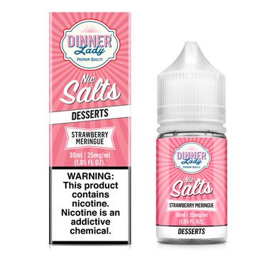 Strawberry Meringue Dinner Lady TFN Salts 30mL with packaging
