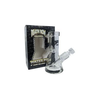 Death Row Records (Water Pipe) DRWP0009 Mini Beaker 8" 7mm Thick Glass with 14mm Bowl with packaging