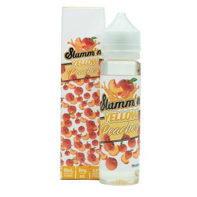 Yellow Peaches by Slammin E-Liquid with packaging
