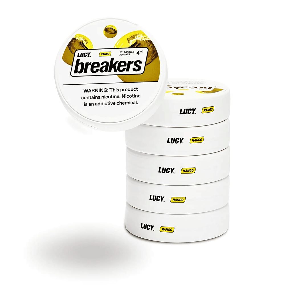 Lucy Breakers Nicotine Capsule Pouches (15ct Can)(5-Can Pack) Mango
