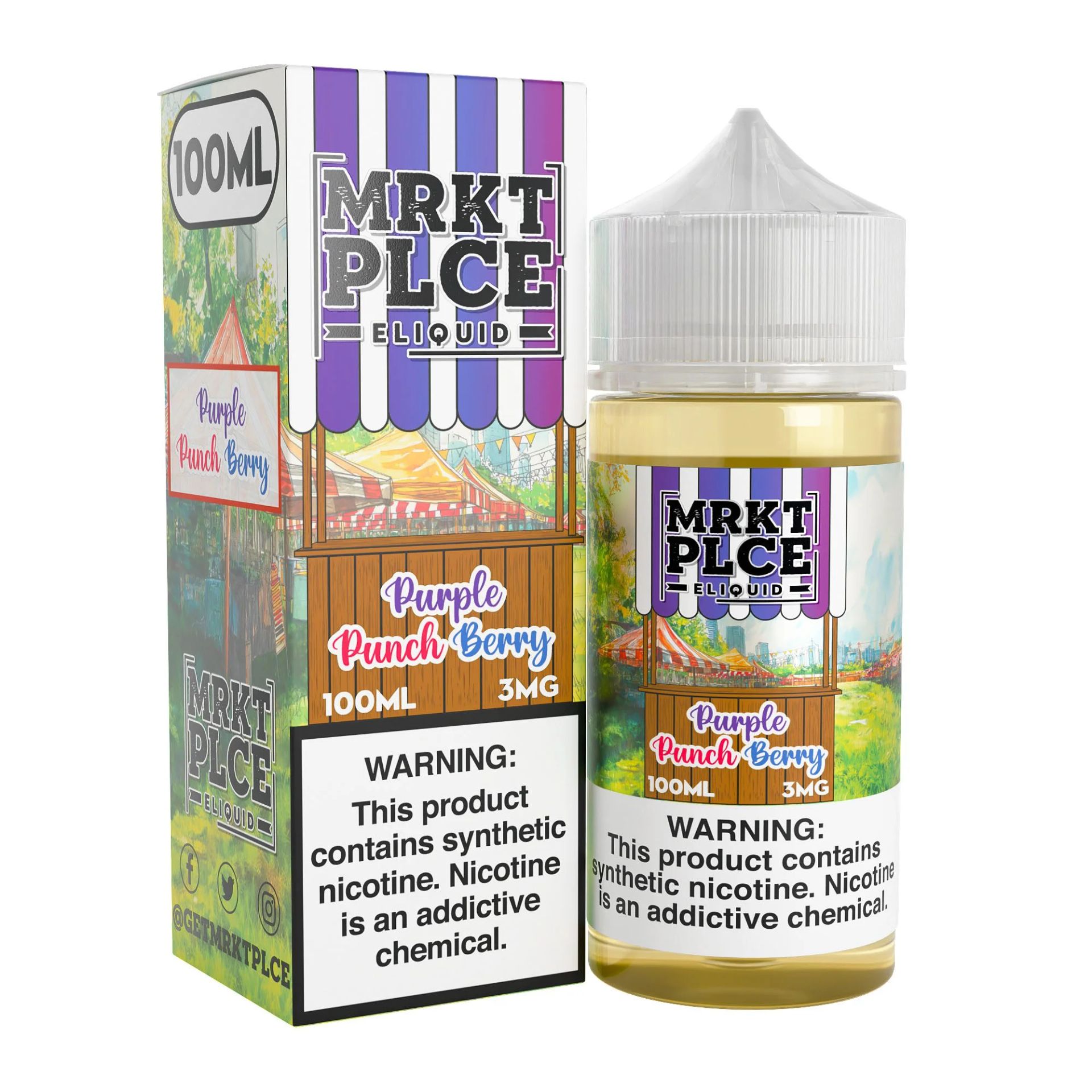 THE STND - Purple Punch Berry MRKT PLCE 100mL 3mg with packaging