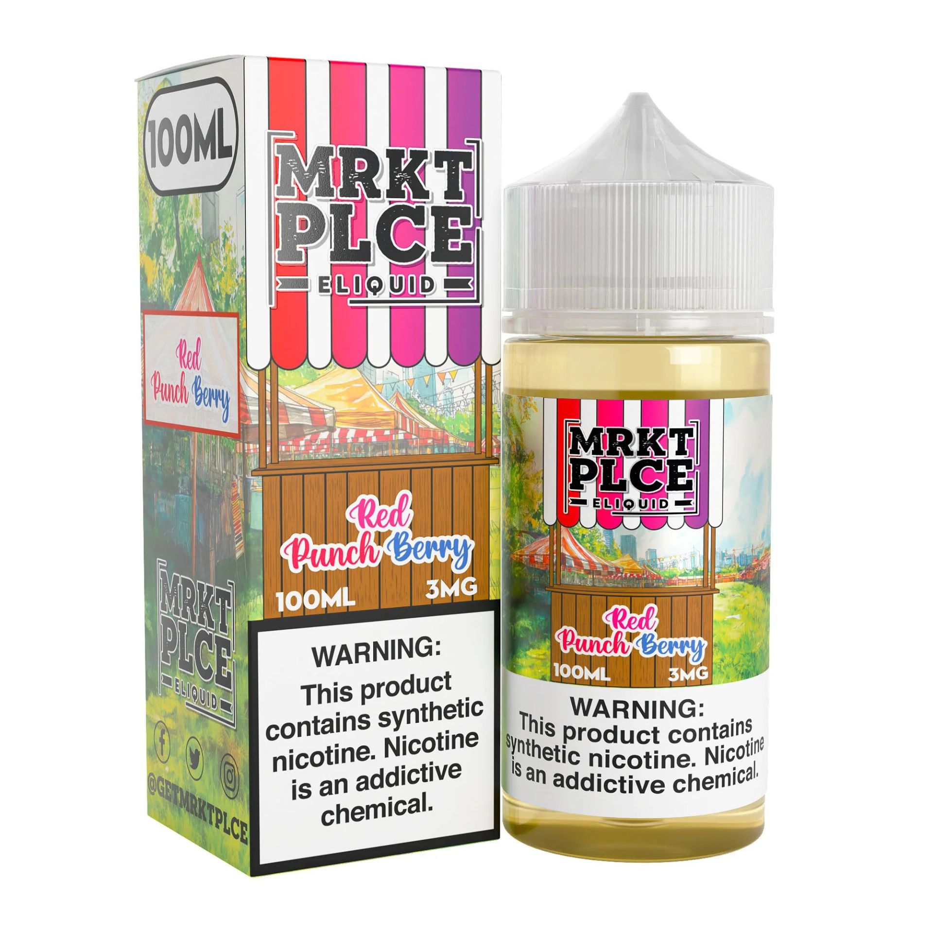 THE STND - Red Punch Berry MRKT PLCE 100mL 3mg with packaging