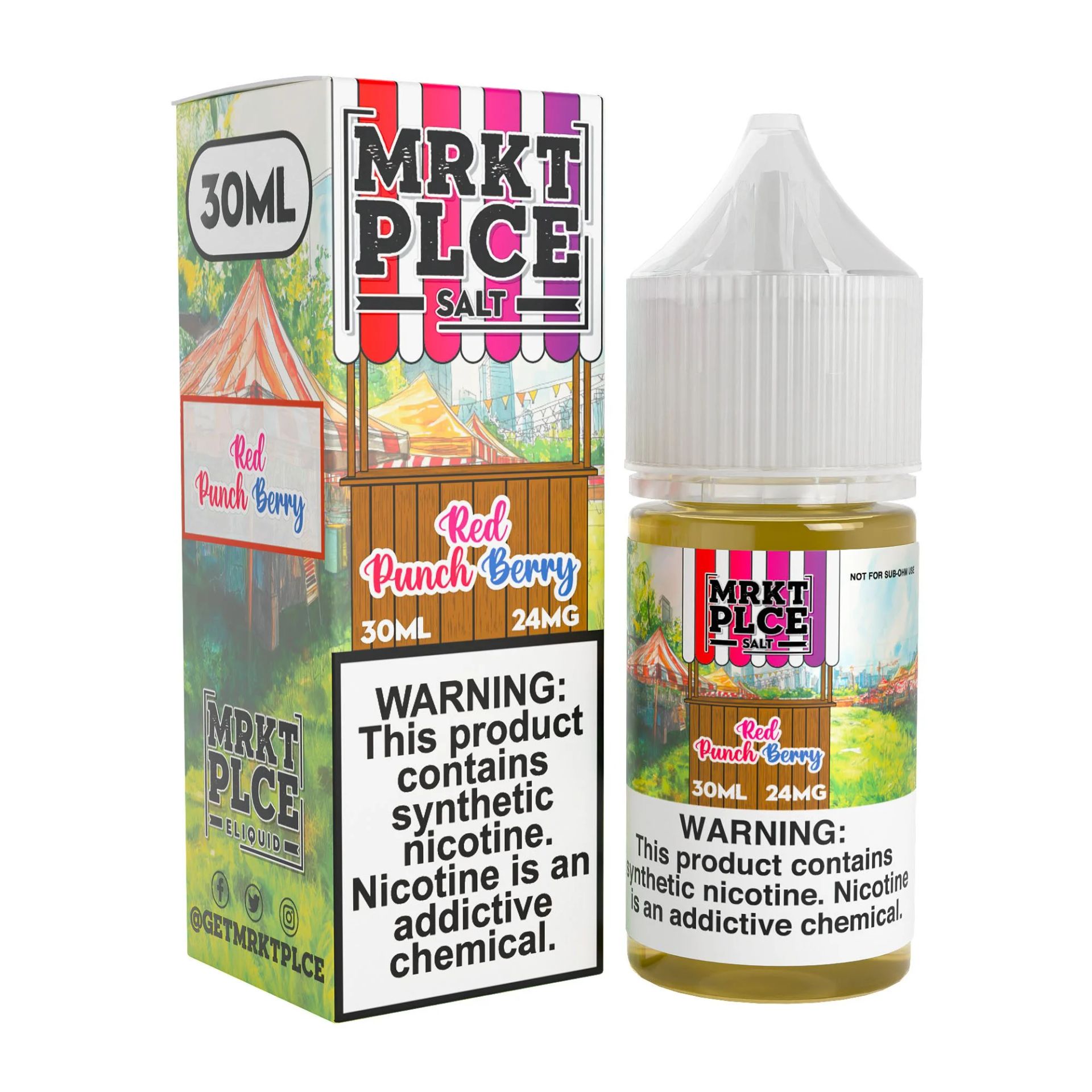 THE STND - Red Punch Berry MRKT PLCE Salts 30mL 24mg with packaging
