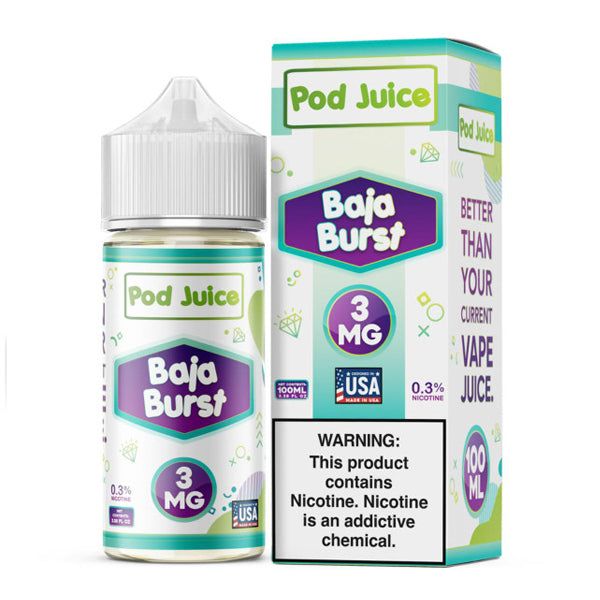 Baja Burst Pod Juice 100mL 3mg with packaging