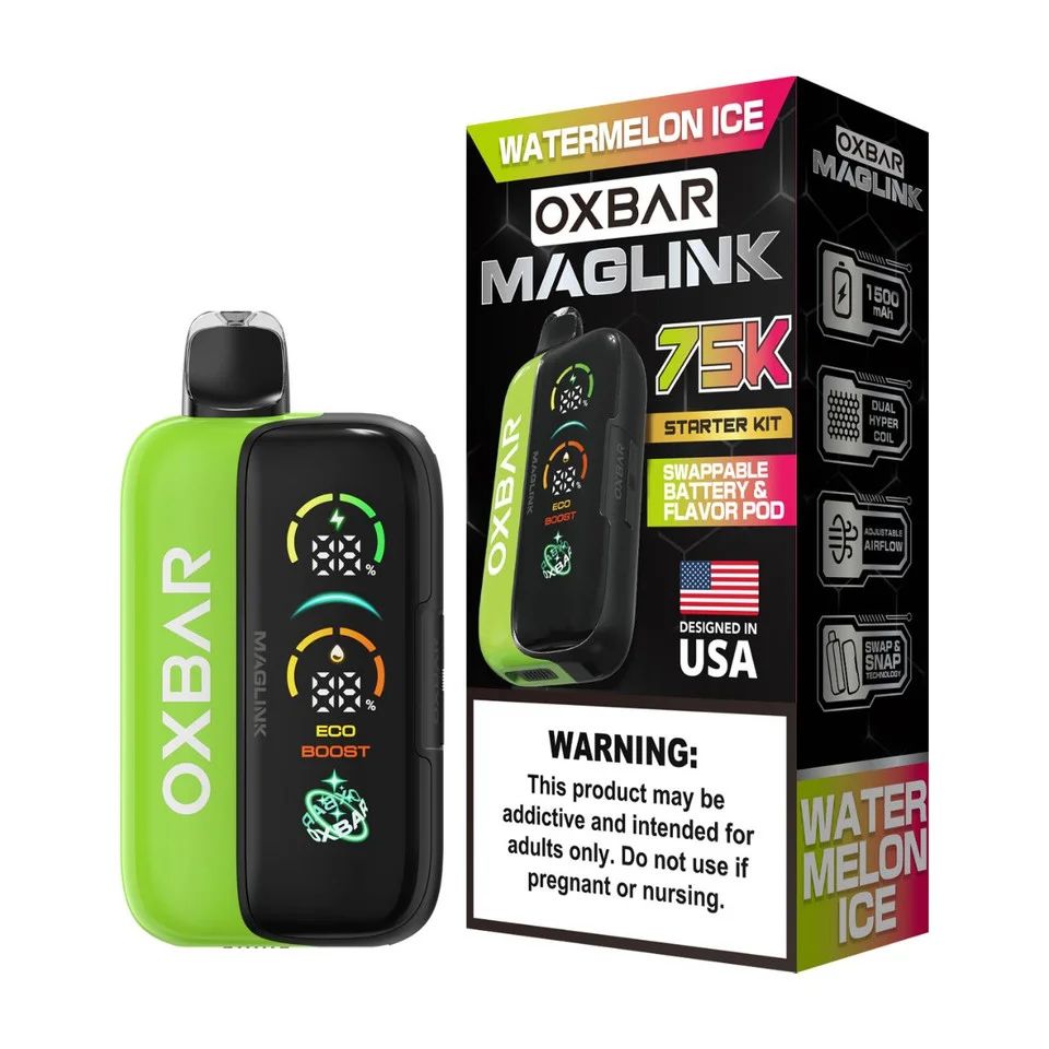 Oxbar Maglink Starter Kit Nixodine 75K Disposable Watermelon Ice with packaging