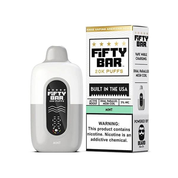 Fifty Bar V2 20K Disposable Mint with packaging