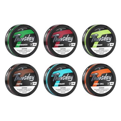 Thursday Dry Nicotine Pouches (20ct Can) 5pc Display thumbnail