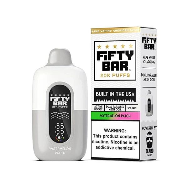 Fifty Bar V2 20K Disposable Watermelon Patch with packaging