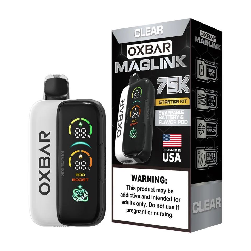 Oxbar Maglink Starter Kit Nixodine 75K Disposable Clear