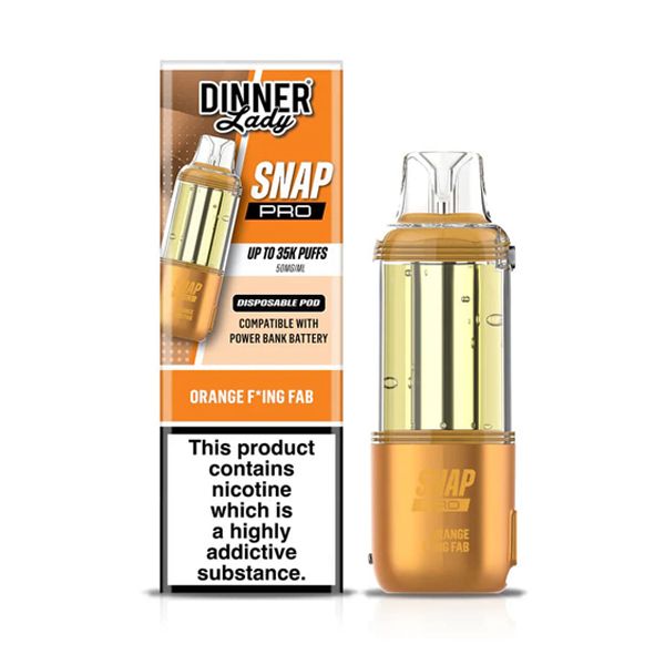 Dinner Lady Snap Pro 35K Disposable Pod Orange F*ing Fab with packaging