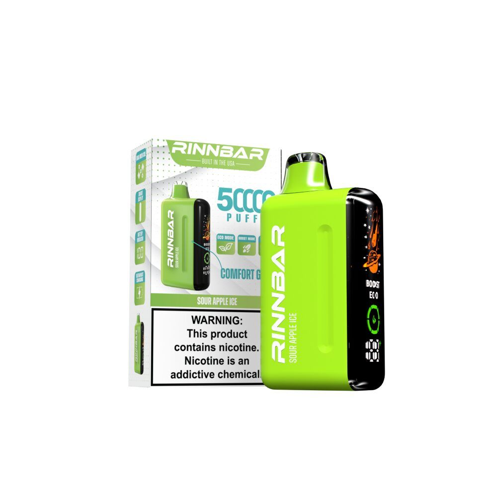 Rinn Bar 50K Disposable Sour Apple Ice with packaging