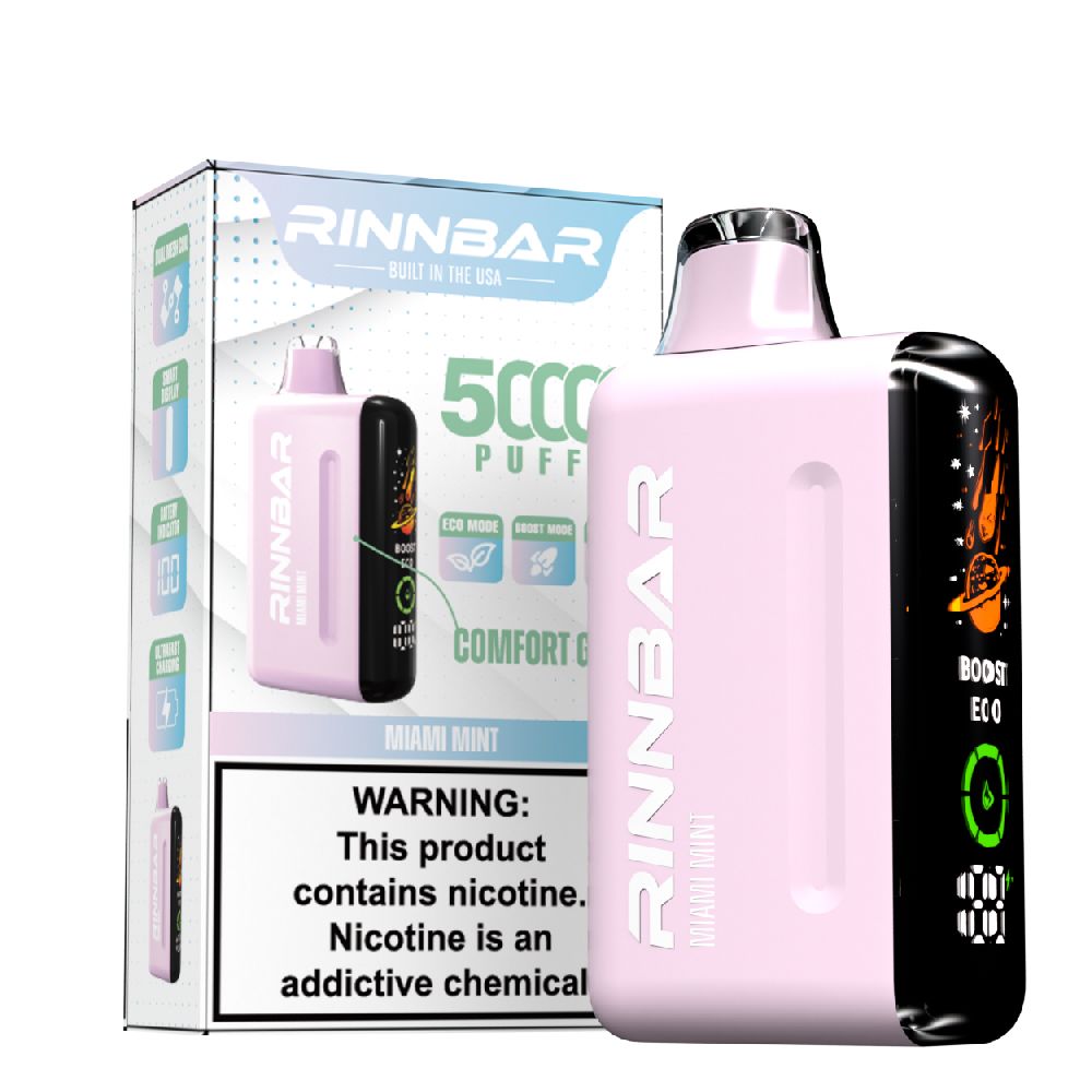 Rinn Bar 50K Disposable Miami Mint with packaging