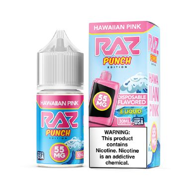 Hawaiian Pink Pod Juice x RAZ Punch Edt. Salts 30mL 55mg with packaging