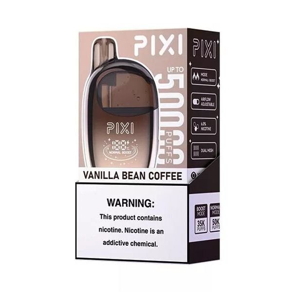 PIXI 50K Disposable Vanilla Bean Coffee Packaging